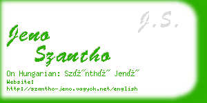 jeno szantho business card